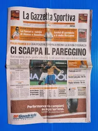 Gazzetta Dello Sport 9 Settembre 2007 Italia-francia 0-0 - Funerali