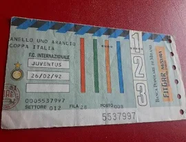 Biglietti Calcio Ticket Stadio Inter Juve 26 02 92