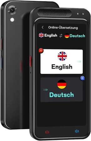 Dispositivo Traduttore Linguistico, AI Traduttore Intelligente di Lingue Straniere con 139 Lingue, 4,1 Pollici Schermo, Supporta WiFi, Hotspot,