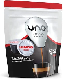 Kimbo Capsule di Caffè Espresso Napoli, Kimbo UNO System, 6 Pacchi da 16 Capsule (Totale 96 Capsule) Napoli / 96 capsule