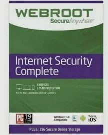 Webroot sicurezza Internet Completo 5 Dispositivi - 1 Anno [sigillato,navi Oggi