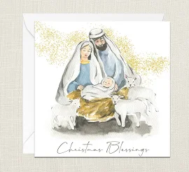 Cartolina di auguri per le benedizioni di Natale con busta - Buon Natale Buone Feste - Natale religioso cristiano - Santa Chiesa - Cristianesimo