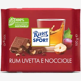 Ritter Sport Rum Uvetta e Nocciole 100 G