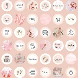 36 copertine rosa per evidenziare Instagram/icone per evidenziare storie di Instagram/copertine per evidenziare Boho Instagram/evidenziazioni IG estet