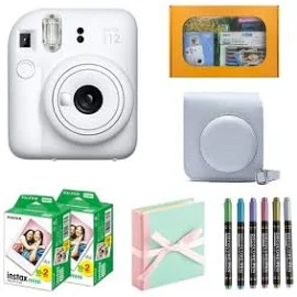 【ギフト チェキ】富士フィルム チェキ インスタントカメラ instax mini 12【クレイホワイト】カメラケース付きギフトBOXセット/カメラ・光学機器>カメラ