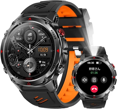 スマートウォッチ ChatGPT搭载 GPS運動軌跡記録 軍用規格 懐中電灯 iPhone対応 アンドロイド対応 1.46インチ高精細ディスプレイ 長持ちバッテリー スポーツウォッチ 100+運動モード 睡眠管理 歩数計 IP68防水 smart watch 着信通知・lineアプリ通知 Bluet