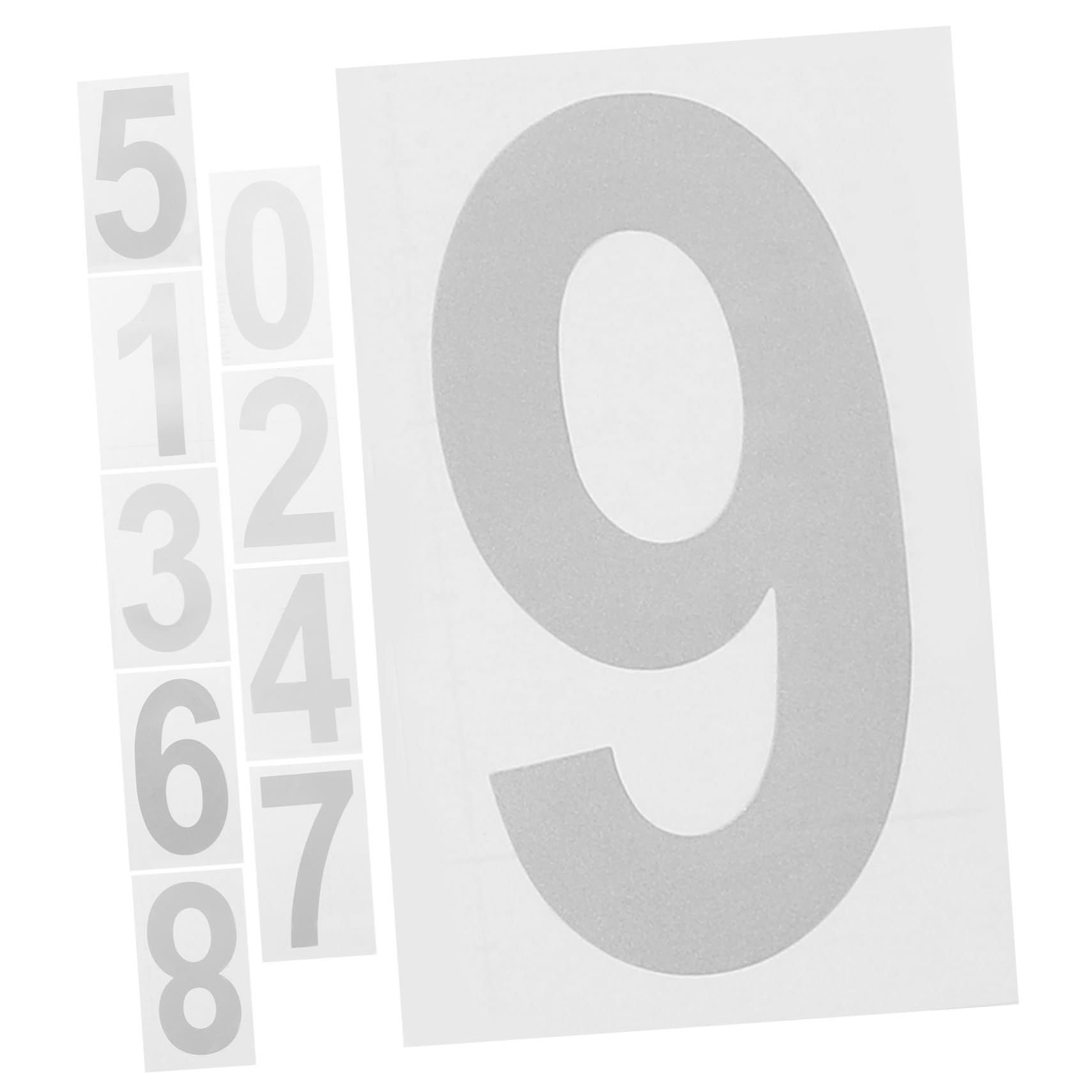 反射式郵便番号シール 5セット – 防水耐候性 自己粘着 メールボックスや住所表示に適用 (10X5X0.1CM,ホワイト)