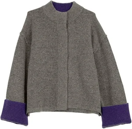 コウベレタス KOBE LETTUCE 袖バイカラーニットジャケット