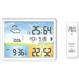 屋内および屋外のデジタル予測天気ステーション、カレンダー、時計、湿度計、温度表示、センサー、pt20a
