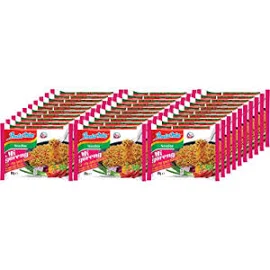 Indomie Mi Goreng インスタント炒め麺、ハラール認定、ホット&スパイシー / ペダス味 (30 個パック)、2.82 オンス (30 個パック) Indomie Mi Goreng Instant Stir Fry Noodles, Halal Certified, Hot & Sp