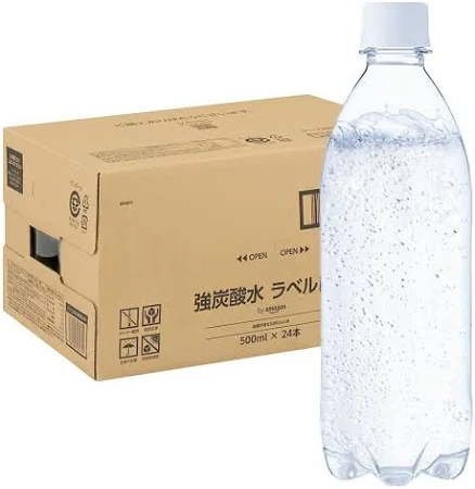 by amazon 炭酸水 ラベルレス 500ml 24本 富士山の強炭酸水