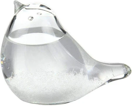 天気予報器 ストームグラス 結晶観察器 ストームグラス天気予報士ウェザーグラス温度計 晴雨予報 小さい鳥形 ストームグラスの鳥の形のガラスの天気予報 デスクトップの装飾