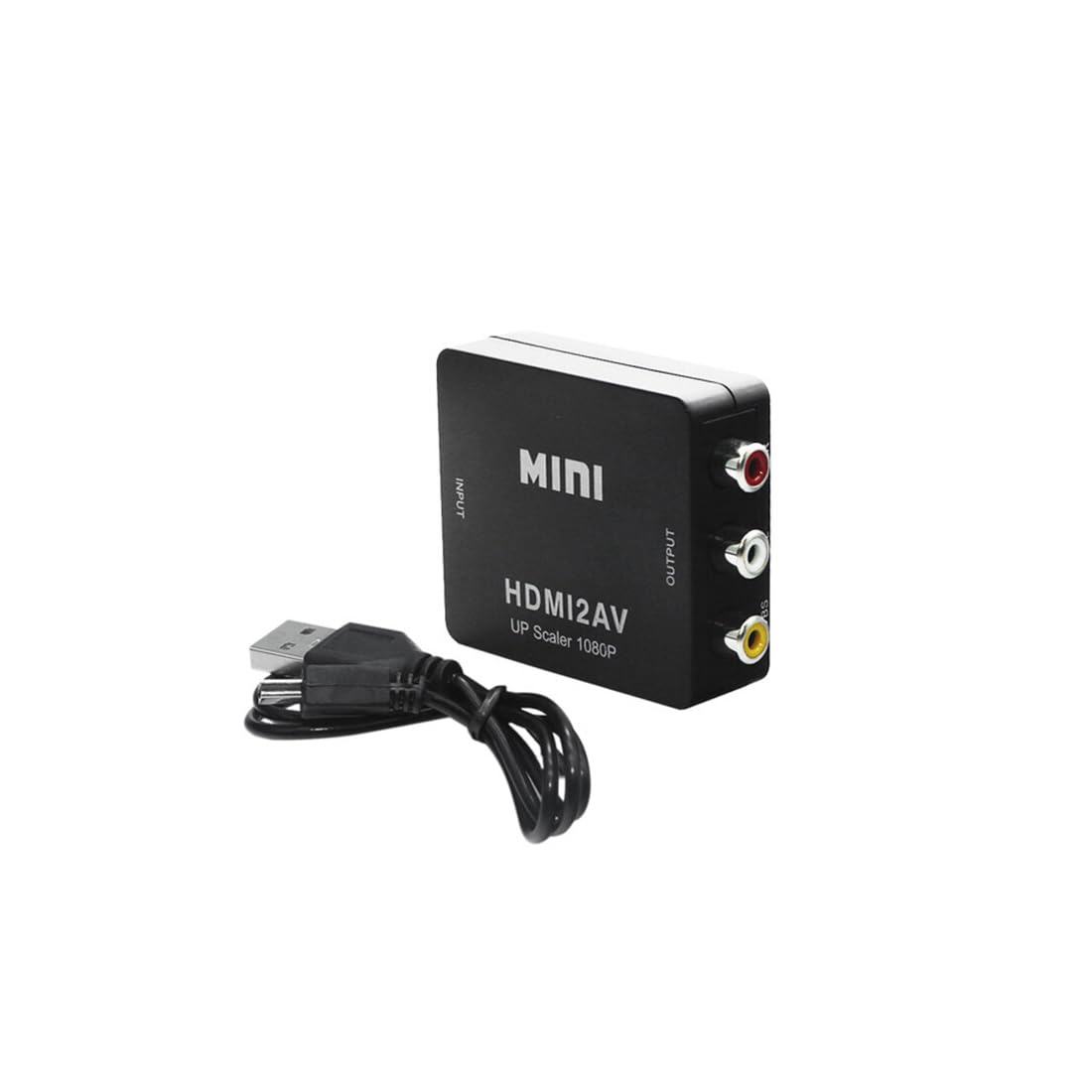 HDMI to AV 変換コンバーター RCA変換アダプタ 1080P対応 アナログ変換 音声出力可 テレビ/for-PS3/for-PS4/for PS5PC/BDプレーヤー/switch用 HDMI to RCA変換 音声転送 USB給電ケーブル付き (ブラック)