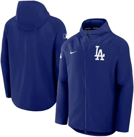NIKE ドジャース オーセンティックコレクション ロングスリーブ サーマル フルジップ フーデッド ジャケット ブルー 選手着用モデル