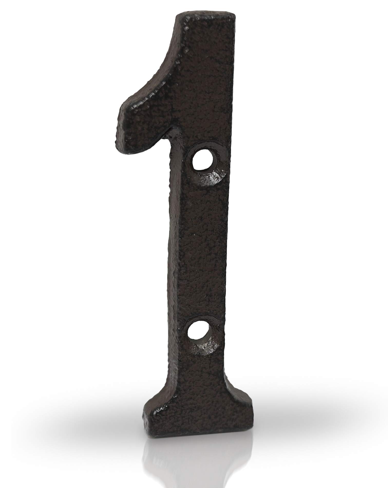 Basic Fundamentals 3インチ 鋳鉄番号 壁とメールボックス用 - 1番 - 工業用デザイン 郵便箱番号 住所記号や家の装飾用 - ブラック ブラウン