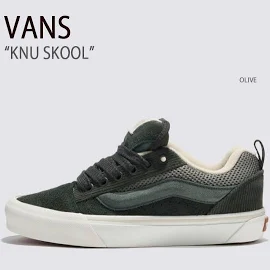 VANS バンズ スニーカー KNU SKOOL OLIVE VN0009QCOLV1 ニュースクール オリーブ メンズ レディース 男性用 女性用... 26.5cm 黒/白/赤