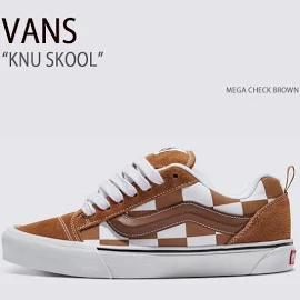 VANS バンズ スニーカー KNU SKOOL MEGA CHECK BROWN VN000CRPBRO ニュースクール メガチェックブラウン メンズ... 28.5cm