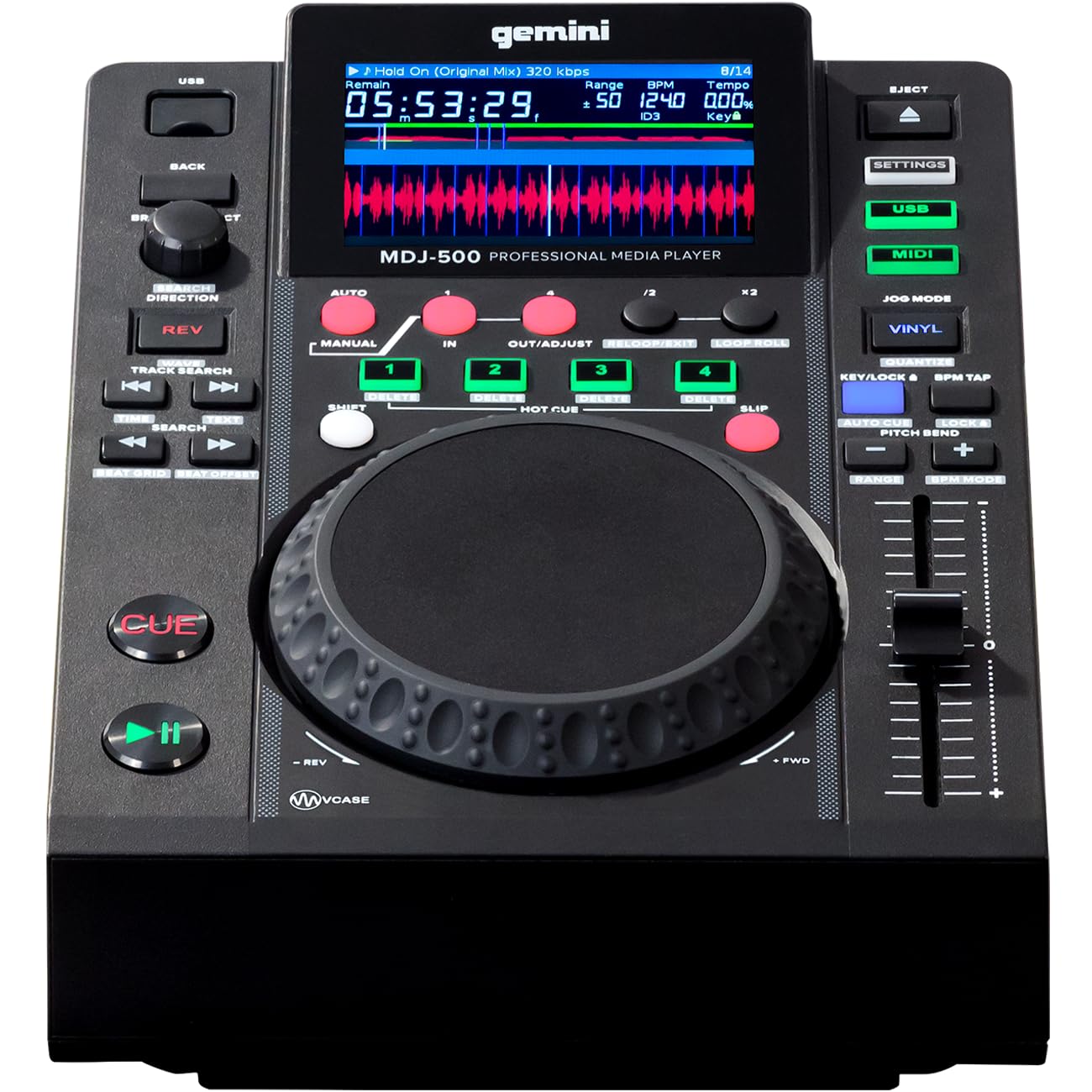Gemini MDJ-500プロフェッショナルDJ USBメディアプレーヤー、ブラック