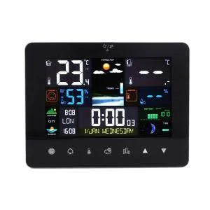 xuuyuu 天気予報天気モニター予報ステーションセンサータッチコントロール付き天気温度計湿度計USB充電デジタル予報ステーション家庭用寝室用