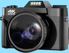 4K 48MPデジタルカメラ 写真撮影 YouTube 60fps 自動フォーカス 16xズーム 新品