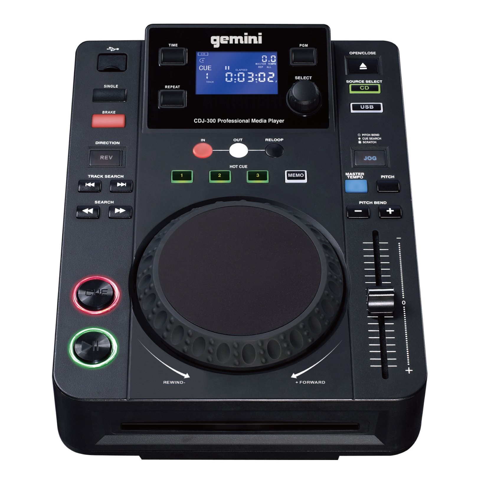 GEMINI テーブルトップ CD / MP3 プレイヤー CDJ-300