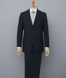 【紳士服】 洗えるアジャスター付背抜きフォーマルスーツ(シングル2つボタン+ツータックパンツ)(K6)(黒) (フォーマルスーツ/メンズファッション)