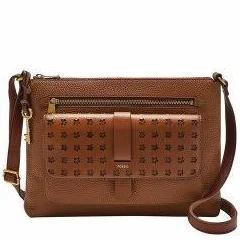 アメリカFossil Womens Kinley Leather Crossbody Handbag, BrownKinley Crossbody -