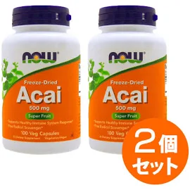 【2個セット】オーガニック アサイー 500mg 100粒(サプリメント) NOW サプリメント 健康サプリ サプリ 植物 ハーブ now ナウ 栄養補助 栄養補助食品 アメリカ カプセル 植物性エキス