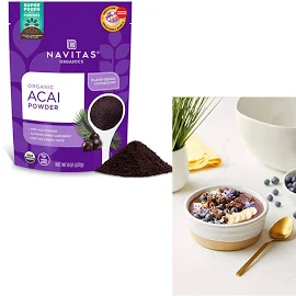 オーガニック アサイーパウダー 227g Navitas Organics Acai Powder, 8 oz Bag, 76 Servings — Organic, Non-GMO, Freeze-Dried, Gluten-Free