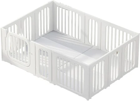 【今だけ13%OFFクーポン!】【楽天50冠】【実用新案取得】ベビーサークル 7ways 置くだけベビーフェンス キッズパーテーション赤ちゃん 扉付き ドアロック 収納棚 滑り止め付 長方形 ベビーベッド ベビーゲート... ユニセックス