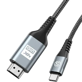 HDMI Type-C 変換ケーブル 1.5M, 4K USB-C HDMIケーブル Thunderbolt3対応 ナイロン編み 映像出力 携帯画面をテレビに映す タイプC HDMI 変換ケーブル iPhone15/iPhone16 Pro Max,MacBook/iPad Pro/iMac/