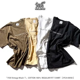 【9月1日(日)正午~】「FOX Vintage WashT」 コットン100% レギュラーフィット Tシャツ FF24-0058【2~3営業発送】