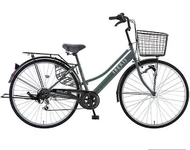 自転車 ママチャリ 完全組立 27インチ 外装6段変速 シティサイクル イベリス サカモトテクノ LEDオートライト... ブラック