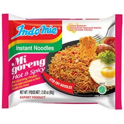 Indomie Mi Goreng インスタント炒め麺、ハラール認定、ホット&スパイシー / ペダス風味 2.82 オンス (30 個パック) Indomie Mi Goreng Instant Stir Fry Noodles, Halal Certified, Hot & Spicy / Ped