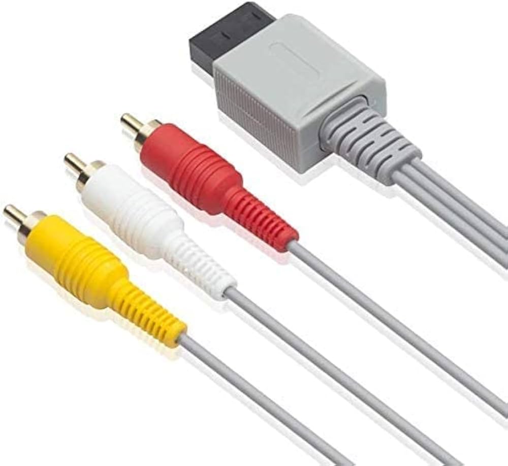 Wii/Wii U用AVケーブル AV変換ケーブル AVコンポジット ケーブル RCA変換アダプター コンポーネント端子 コンバーター 映像、音