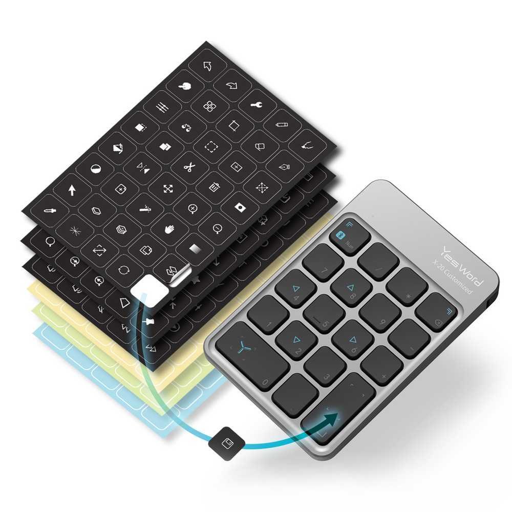 YesWord X-20 커스텀 키보드 다기능 멀티 키보드 - 무선키보드 | 쿠팡