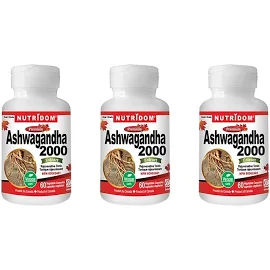 뉴트리돔 아슈와간다 2000 500mg 60정 3팩 Nutridom Ashwagandha 2000 60 Vcaps