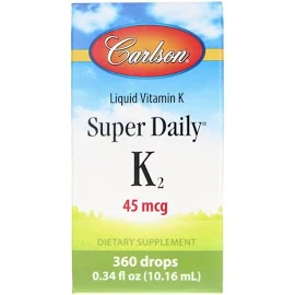 칼슨 Carlson Carlson, 액상 비타민K, 슈퍼 데일리 K2, 45mcg, 10.16ml(0.34fl oz)