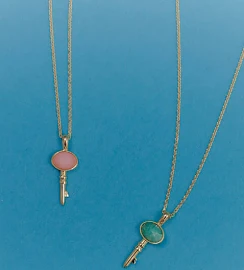 [로아주][silver925]gemstone key necklace