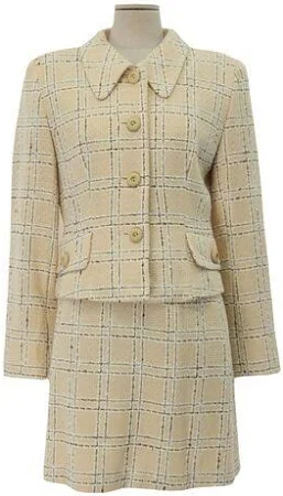 울 혼방 트위드 투피스 (가슴단면 45cm)