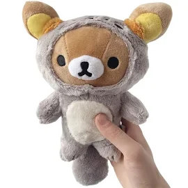 원피스 Rilakkuma 봉제 장난감 코스프레 너구리 만화 곰 인형, 어린이 생일 선물