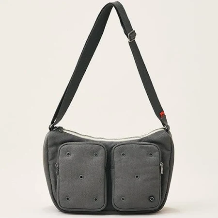 꼴레 캔버스 바디백 머드 그레이
