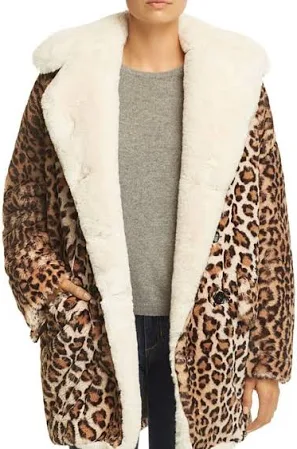 The kooples 더쿠플스 레오파드 인조퍼코트