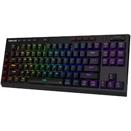 Redragon K596 PRO RGB 5.0 기계식 게임용 키보드, 핫 스왑 가능, BT, 2.4 Ghz, 유선 3 가지 모드, 87 키, TKL 손목 받침대