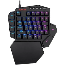 REDRAGON DITI K585 RGB 42 키 한 손으로 USB 기계 게임 유선 키보드 파란색 스위치 42 키 게이머 컴퓨터