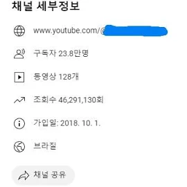 유튜브 채널 판매(실시간 노출용).