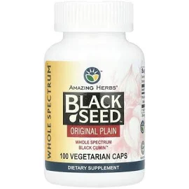 어메이징 허브 Amazing Herbs Black Seed, 오리지널 플레인, 베지 캡슐 100정