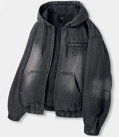 디미트리블랙DIMITRI BLACK 2WAY 디트로이트 패딩 자켓_데님 빈티지 블랙