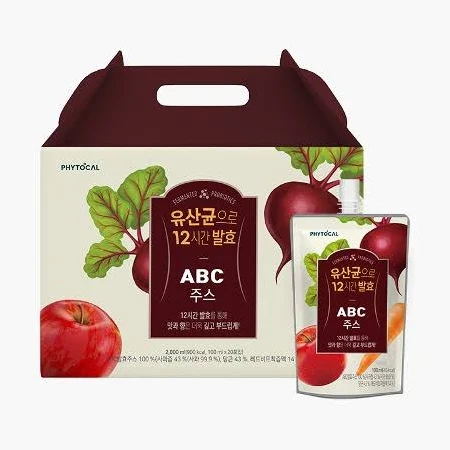 [타르틴코리아 이태원점 / 개인결제창] [파이토컬] 유산균으로 12시간 발효 ABC주스 100ml x 1박스(60포)