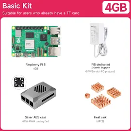 raspberry pi 5 board(multiple kits with different accessories for choice) 4gb / basic kit